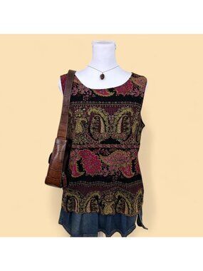 y2k striped boho granola whimsical hippie grunge sleeveless top